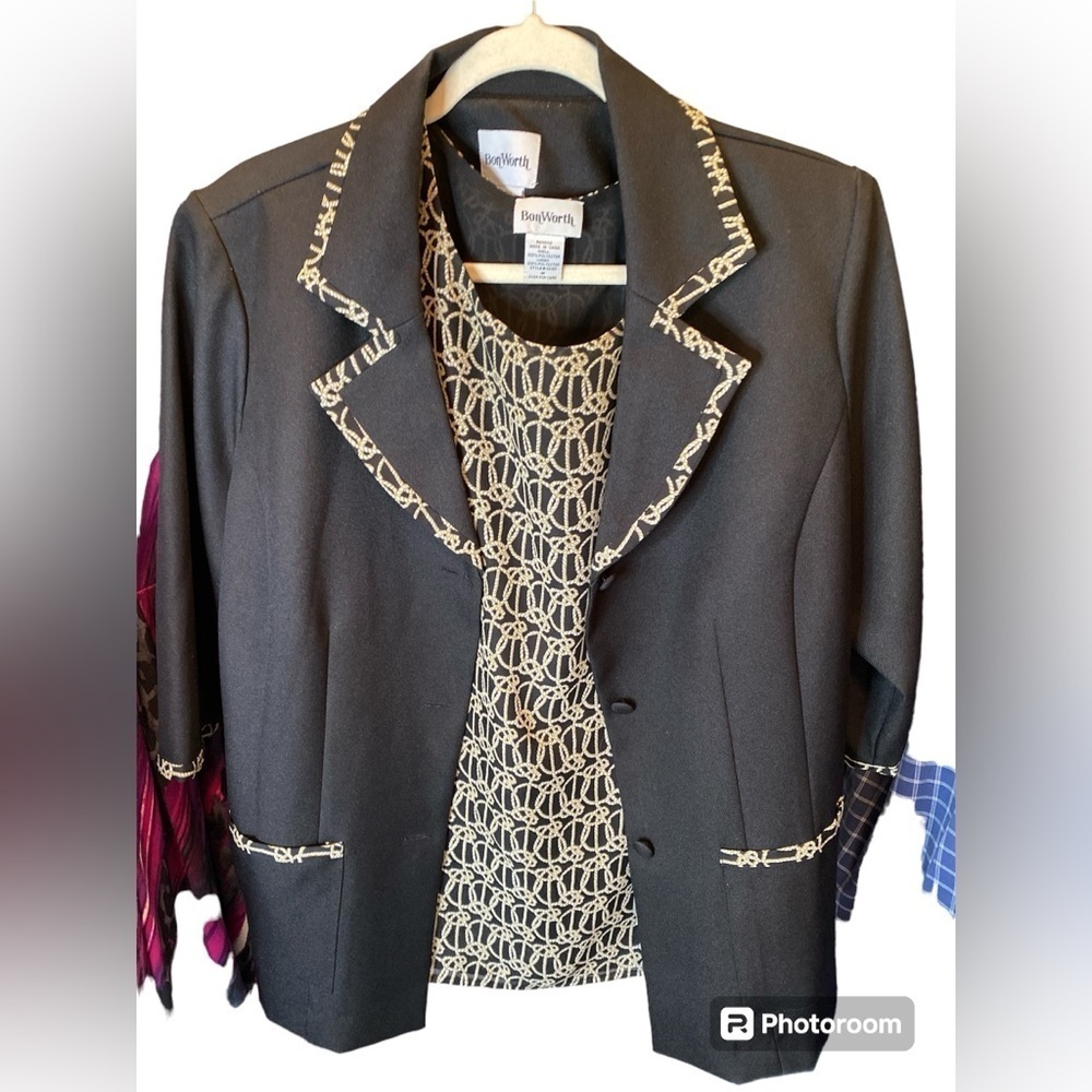 Ladies BonWorth ensemble size M sleeveless top, skirt, and jacket